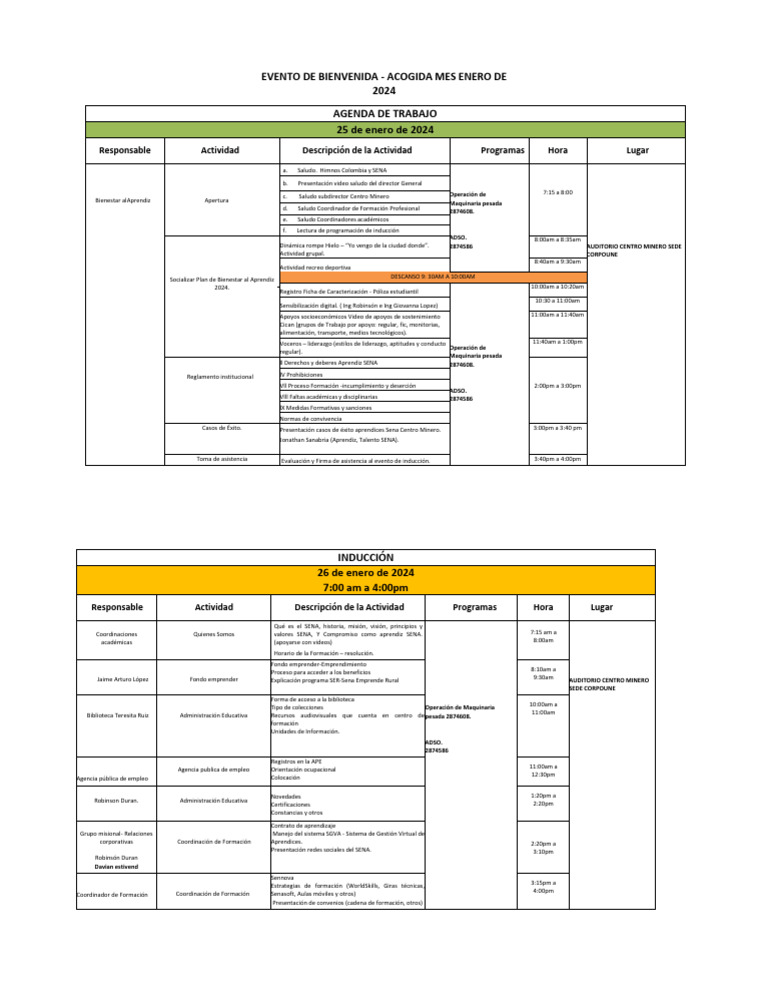 Inducción 25 Y 26 De Enero De 2024 Grupo 2 Pdf
