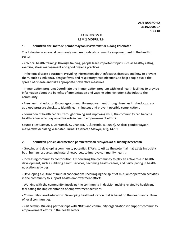 Community Empowerment in Health Sector | PDF | Health Professional ...