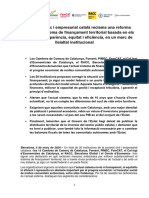 Comunicat Per La Reforma Del Model de Finançament