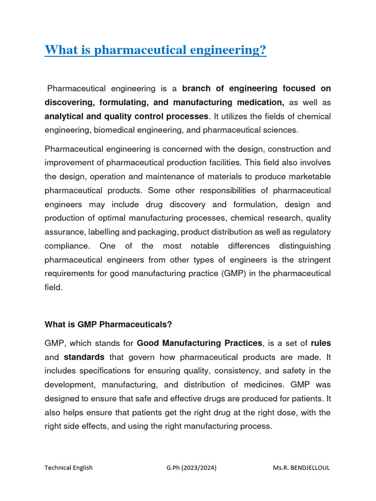1 2 What Is Pharmaceutical Engineering PDF