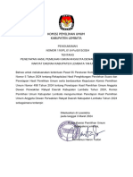 KPU Lembata - Pu Nomor 110 Tentang Penetapan Hasil Pemilu ADPRD Kabupaten Lembata Tahun 2024