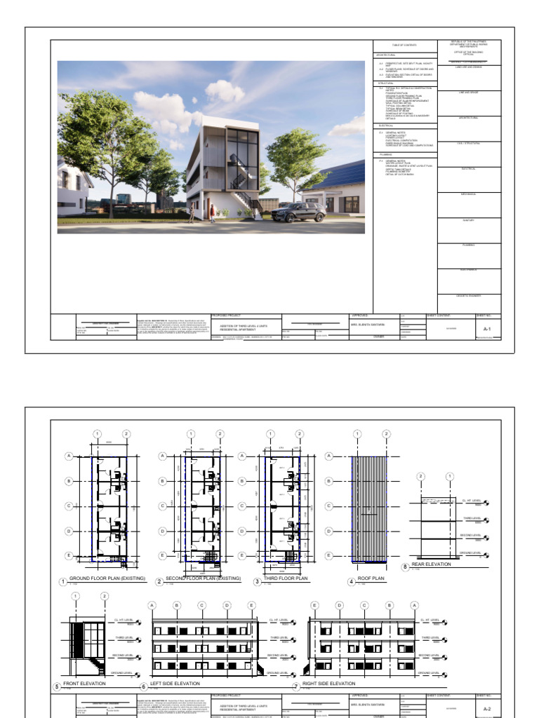 Third Level Addition Plans Cavite | PDF | Engineering | Civil Engineering