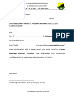 BORANG A2 - Surat Setuju Terima RMT Ibu Bapa | PDF