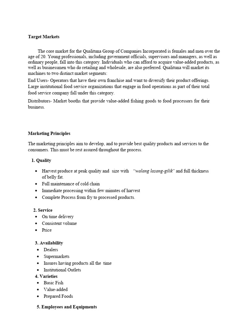Target Markets and Marketing Principles | PDF | Marketing | Market ...