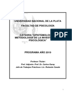 Programa Epistemologia y Metodologia de La Investigacion Psicologica 2019