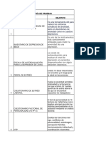 Lista de Pruebas