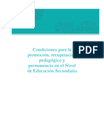Condiciones para La Promoción, Recuperación Pedagógica y Permanencia en El Nivel de Educación Secundar