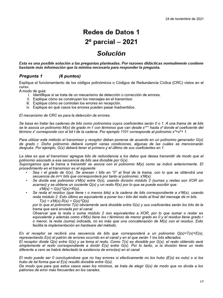 Funcionamiento de CRC y Protocolo ARP | PDF | Criptografía de clave ...