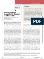 Impact of The World Health Organization Surgical Safety Checklist On Patient Safety