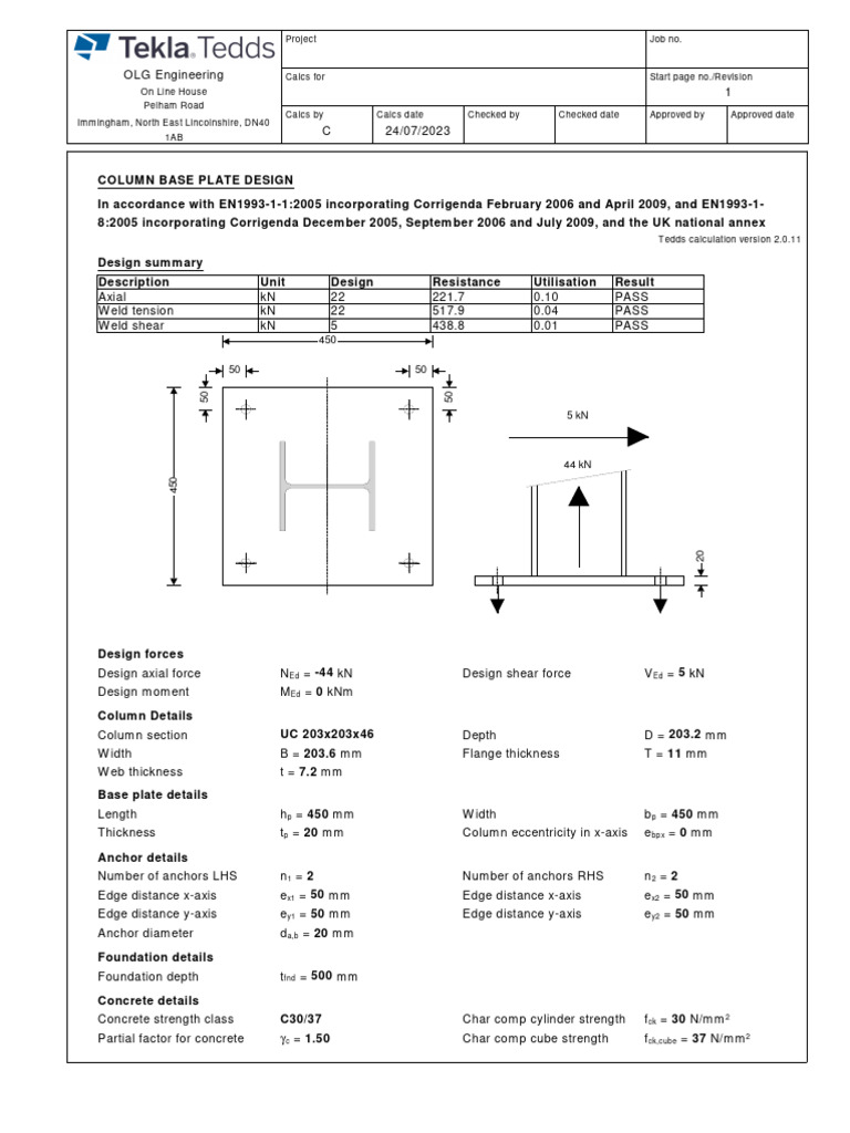 Structural Base Plate Design | PDF | Physical Sciences | Materials