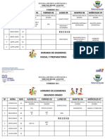 Horario de Examenes de Inicial A Cuarto