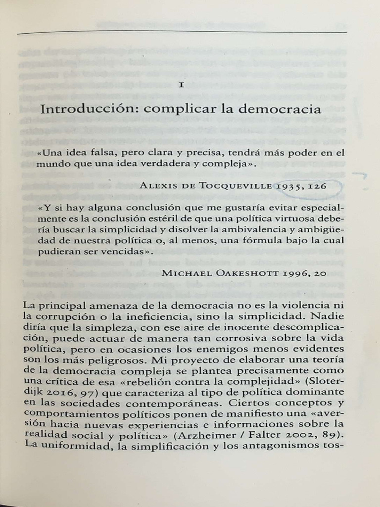 Daniel Innerarity - Intro - Una Teoría de La Democracia Compleja | PDF