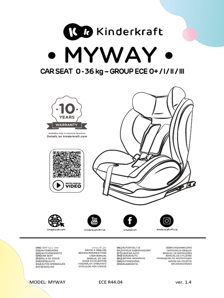 JYOKO KIDS Bezug für Autositz kompatibel mit Kinderkraft Myway, aus