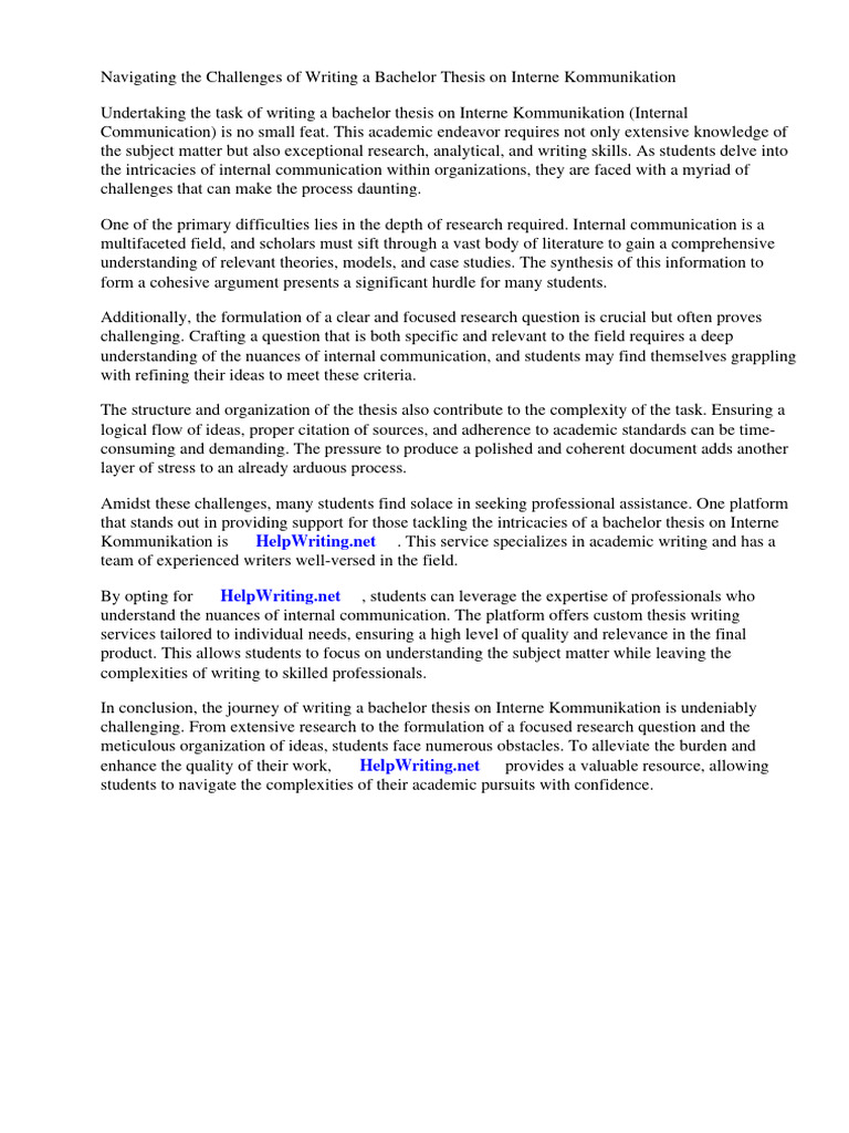Bachelor thesis interne kommunikation pdf thesis economics