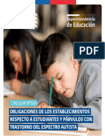 Obligaciones de Los Establecimientos Respecto A Estudiantes Y Párvulos Con Trastorno Del Espectro Autista