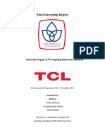 Silvia - Final Report Internship TCL Indonesia