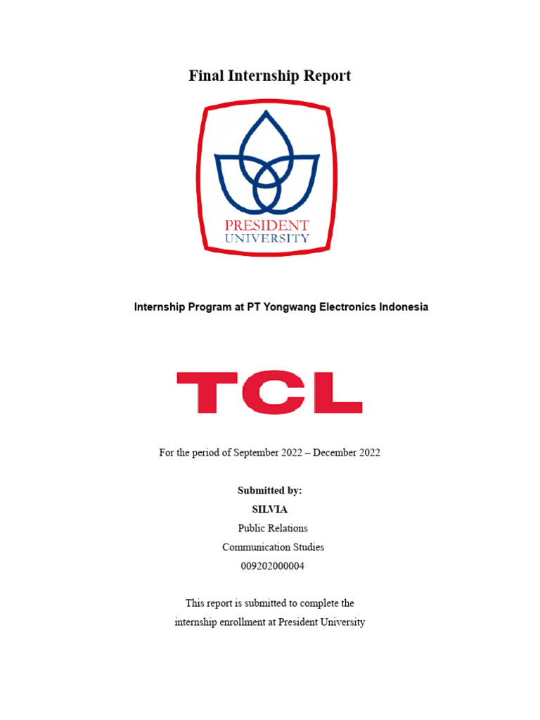 Internship Report at PT Yongwang Electronics | PDF | Career & Growth ...
