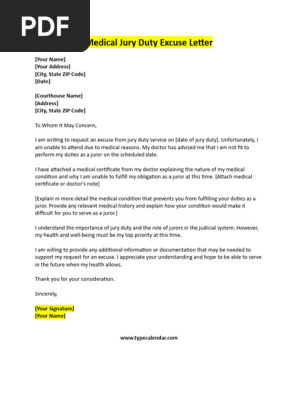 jury duty medical excuse letter 2