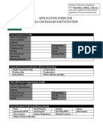 Application Form For Bazaar Participation