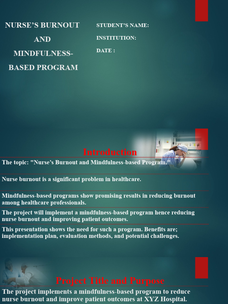 Mindfulness Program to Combat Nurse Burnout | PDF | Nursing ...