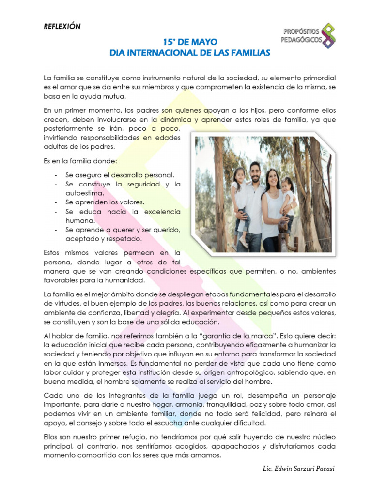 Reflexiones sobre el Día de la Familia | PDF | Familia | Amor