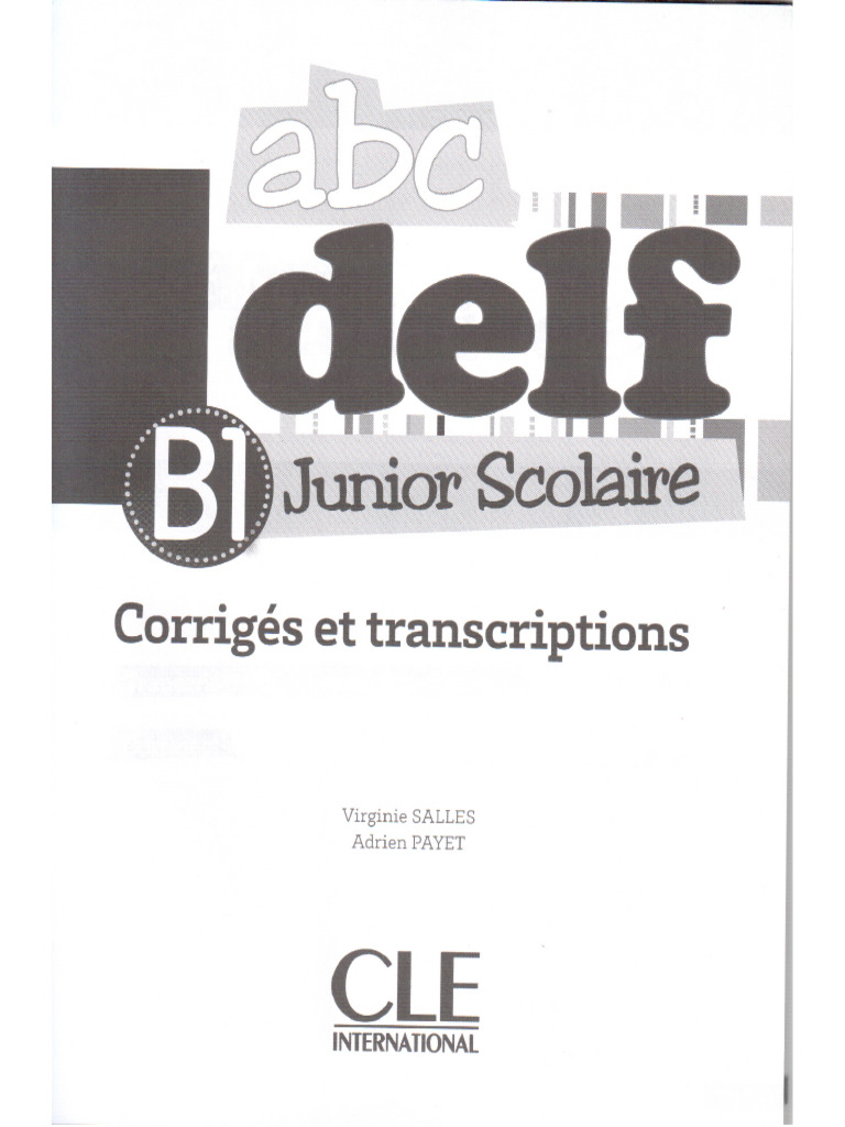 Abc Delf b1 Junior Corriges PDF Free | PDF