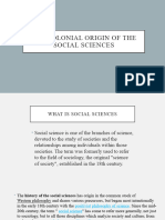 The Colonial Origin of The Social Sciences