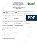 Evaluación Inicial 2º de Secundaria ESPAÑOL Y MATEMÁTICAS - 091342