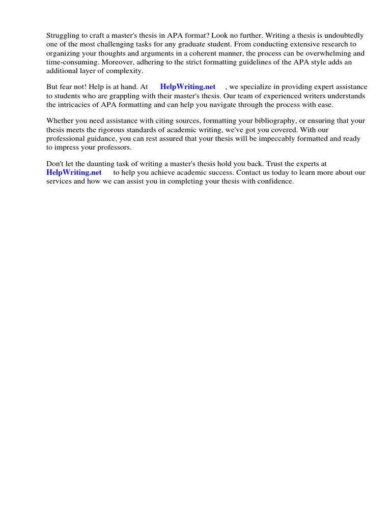 Reference Masters Thesis Apa Format PDF Apa Style Citation