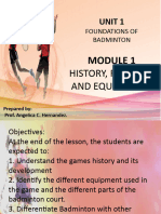 Module 1 History, Facilities and Equipments