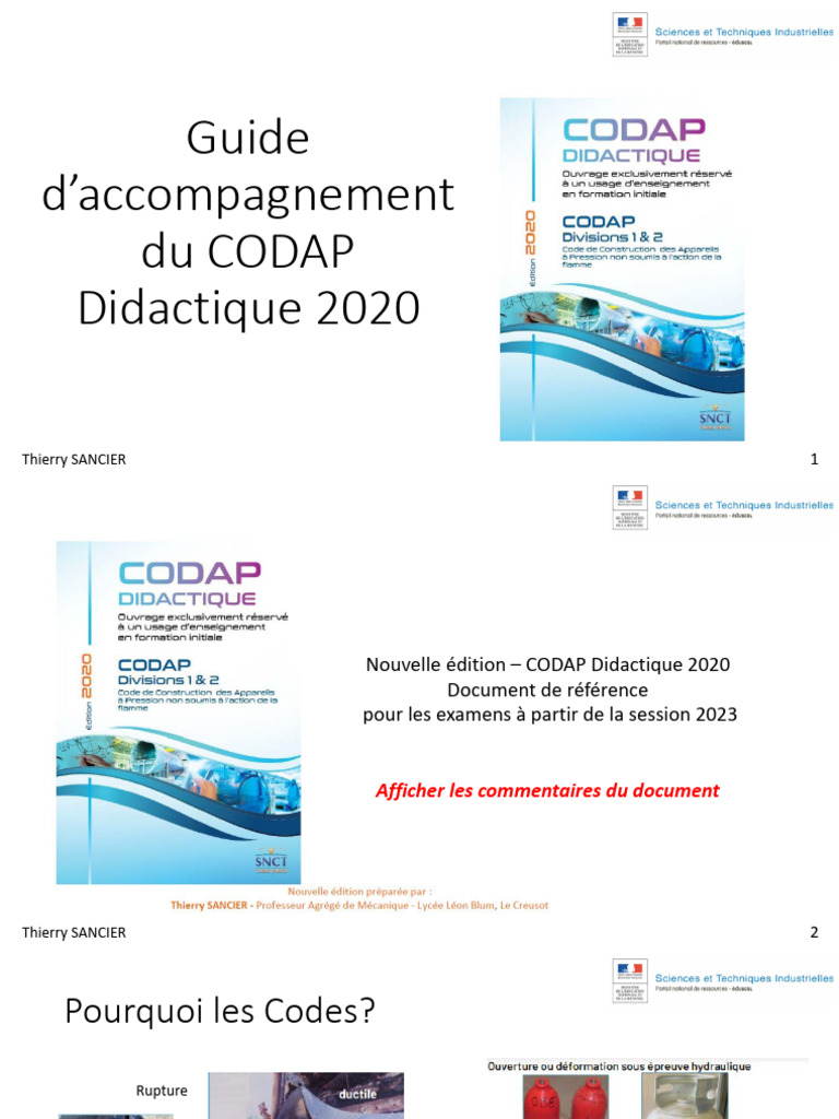 Guide CODAP Didactique 2020 | PDF | Fatigue (matériau) | Ingénierie civile