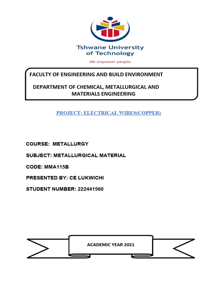 Metalurgical Material Project PDF Electrical Conductor Electrical Wiring