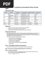 CCNP Packet Tracer - Configuring A Zone-Based Policy Firewall (ZPF)