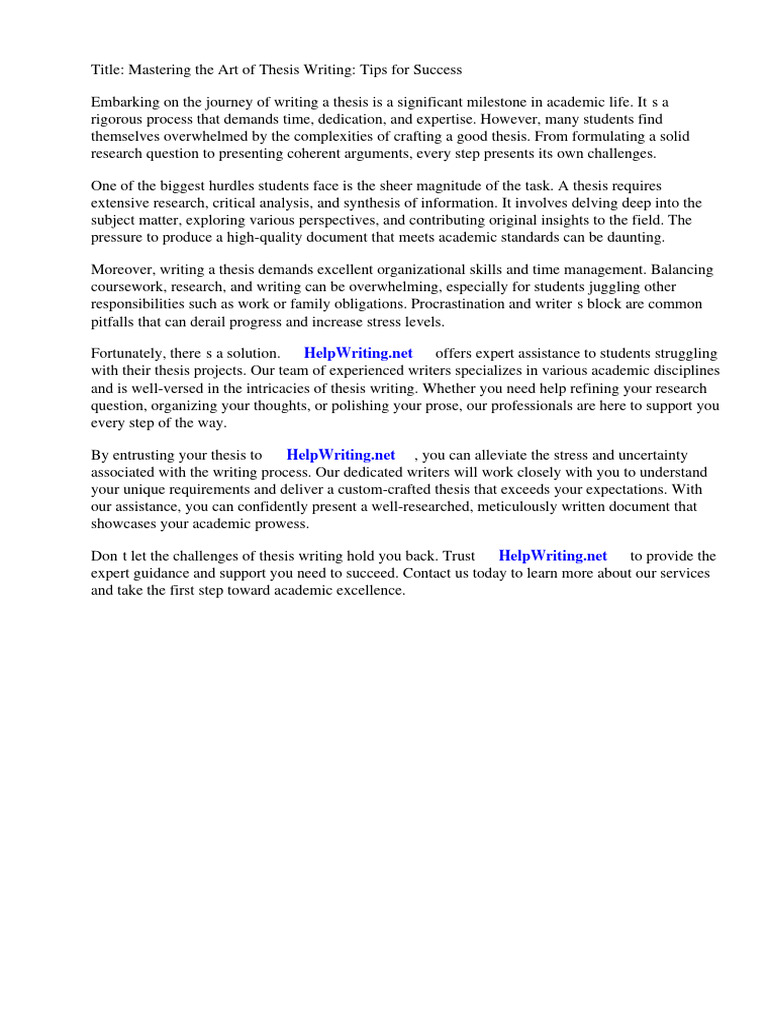 How To Write A Good Thesis | PDF | Essays | Thesis