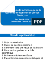 Prof AVOM - Introduction - Méthodologie - Recherche - Economie
