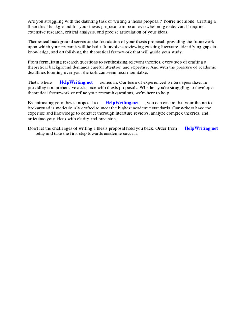 Theoretical background thesis proposal pdf theory thesis