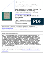 Starch Properties, Modifications, and Applications (Journal of Macromolecular Science Part A, Vol. 32, Issue 4) (1995)