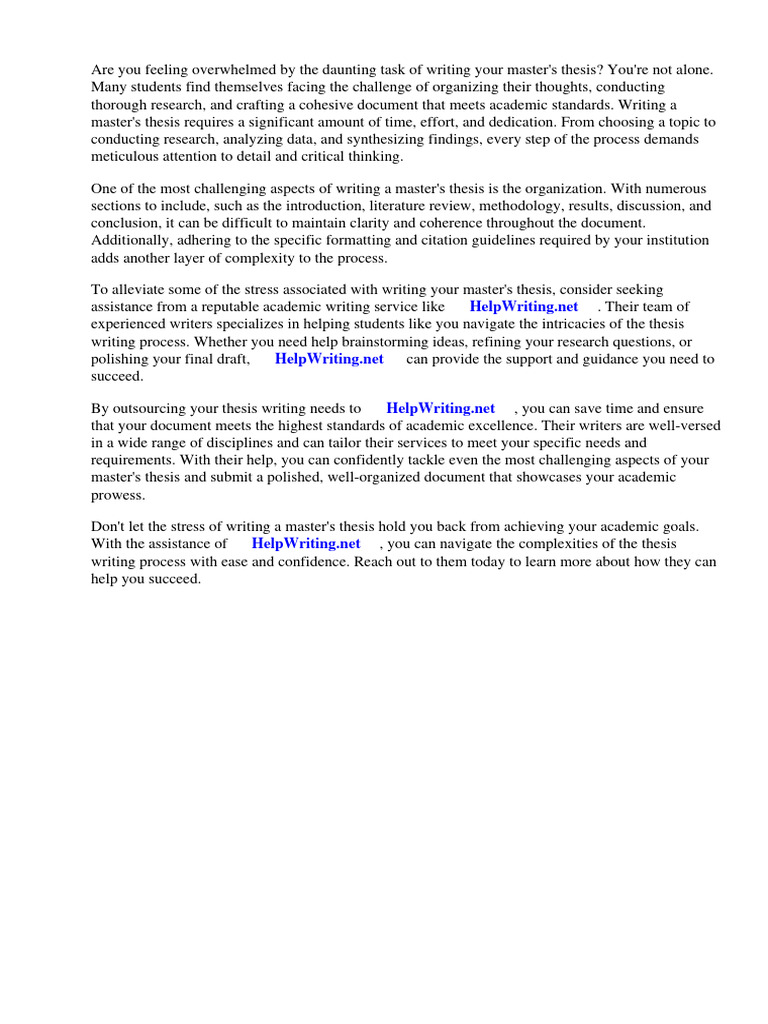 Master Thesis Organisation PDF Citation Apa Style