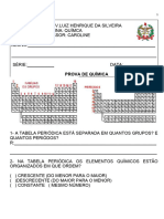 Prova de Tabela Periódica