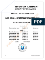 Soc 2040 - Systems Programming: Inha University Tashkent Department of Cse & Ice Spring Semester 2024