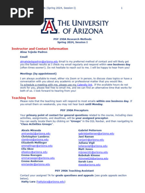 PSY 290A Syllabus and Course Calendar Spring 2024