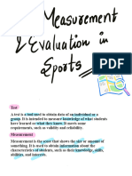 Test Measurement and Evaluation in Sports