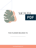 Undated Monthly Planner