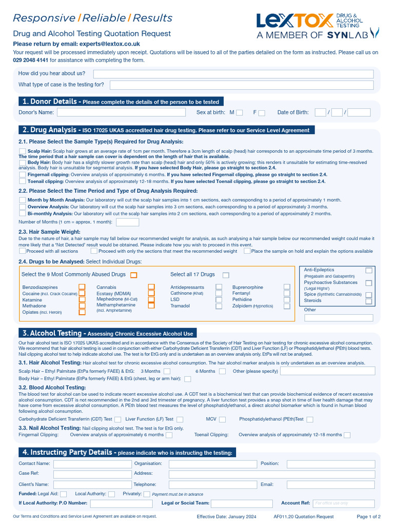 Lextox Drug Testing Services Overview | PDF | Nail (Anatomy) | Drugs ...