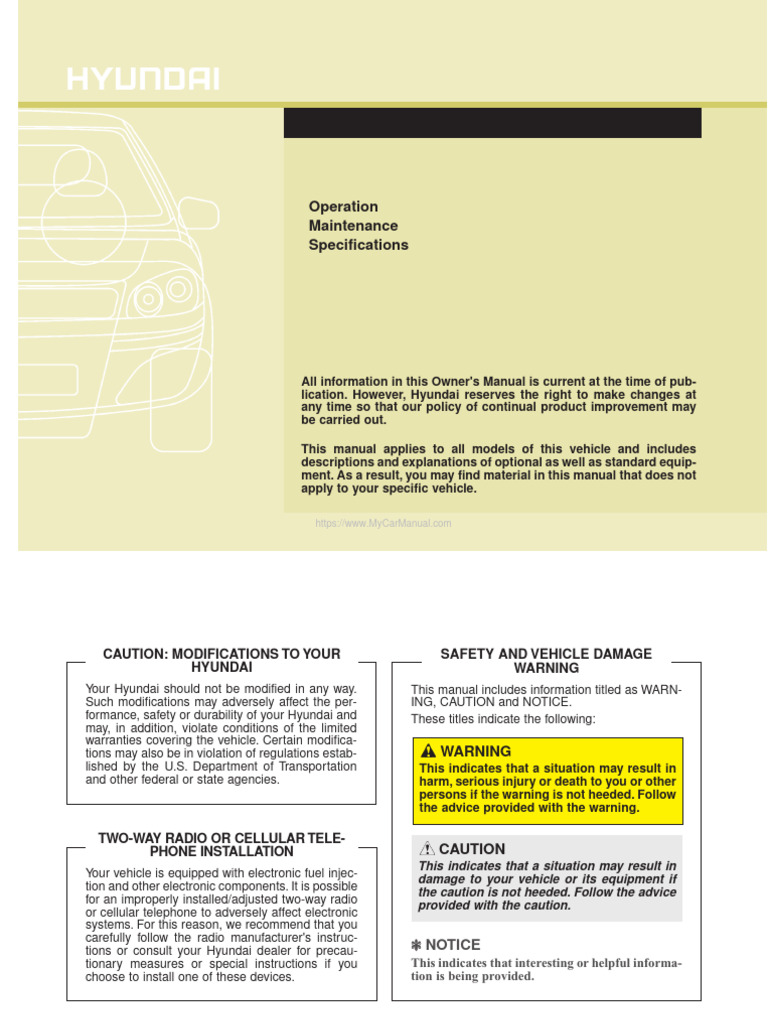 Hyundai Owners Manual Australia Pdf Free Download