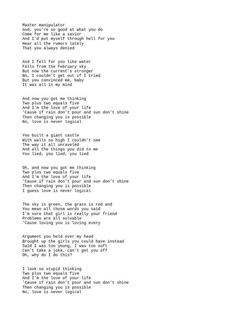 Letra Logical - Olivia Rodrigo | PDF