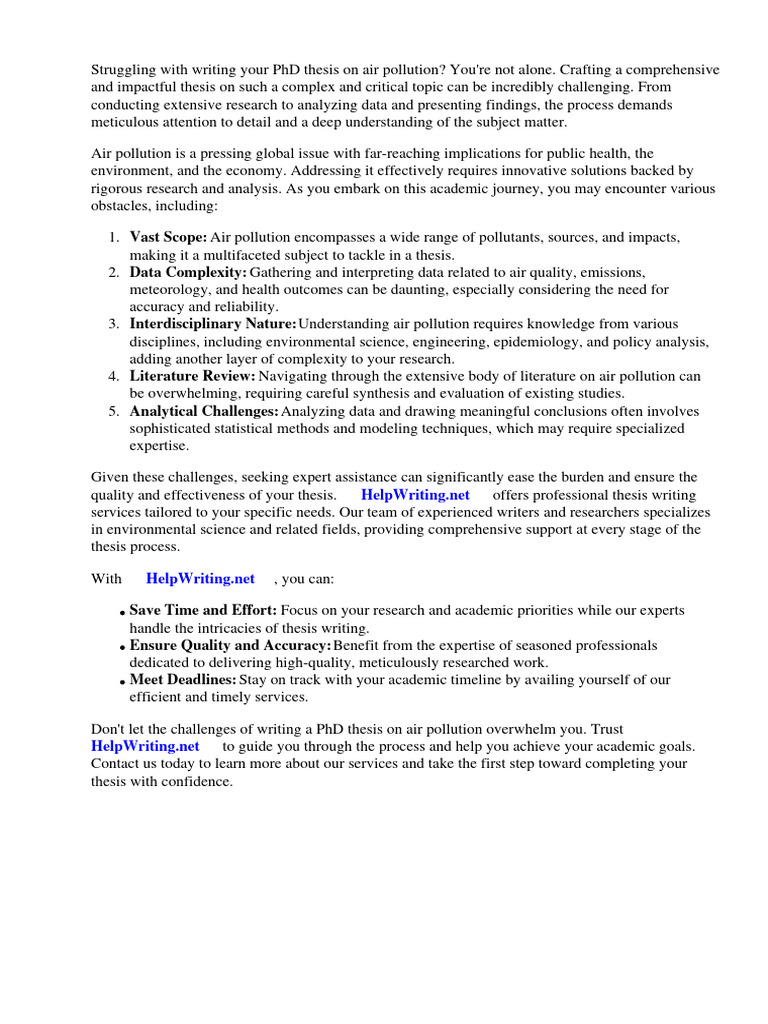 Phd thesis on air pollution pdf air pollution particulates