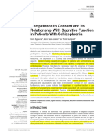 Competence To Consent and Its Relationship With Cognitive Function in Patients With Schizophrenia