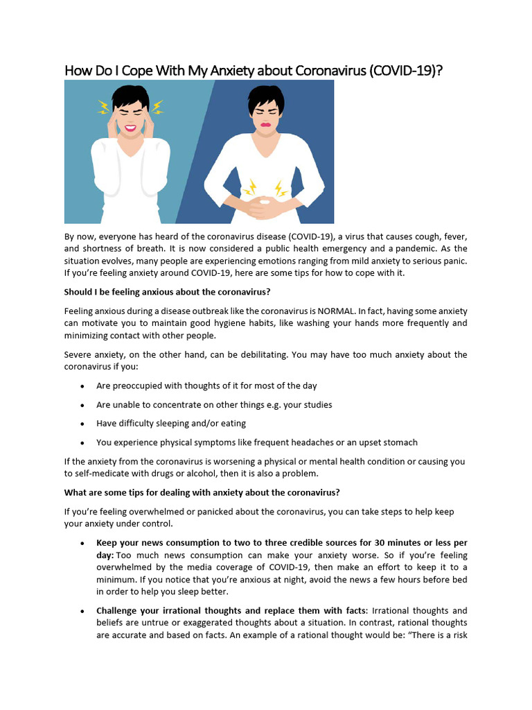 Coping with COVID-19 Anxiety Tips | PDF | Anxiety | Relaxation (Psychology)