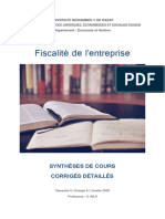 Groupe A Fiscalité Des Entreprises Cas Corrigés 2021-2022